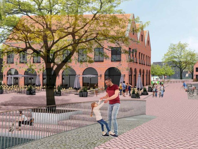 Simulation Innenstadt am Wasser
